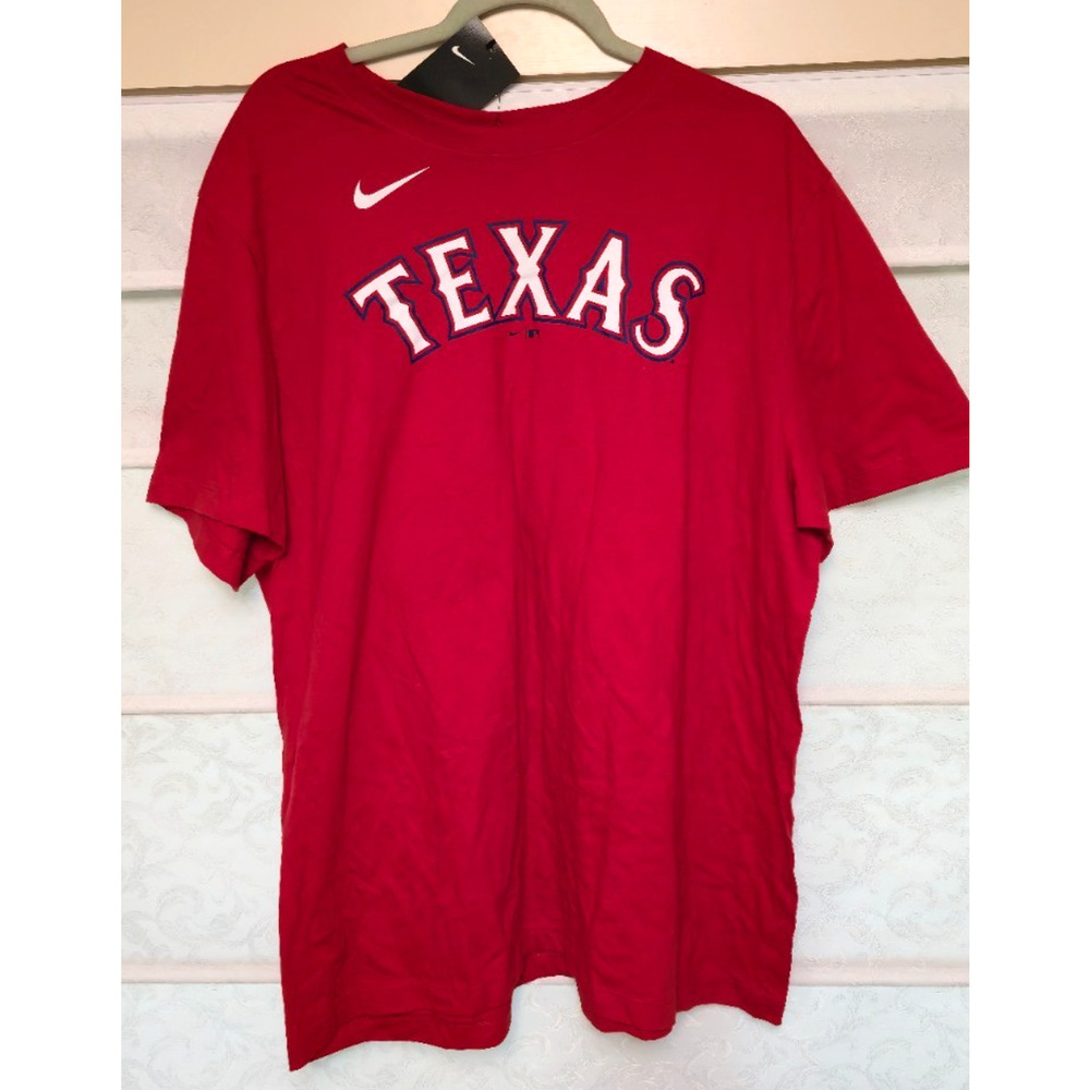 Nike Texas Rangers MLB T Shirt Mens XXL Red Short Sleeve Graphic NWT NEW 2X
